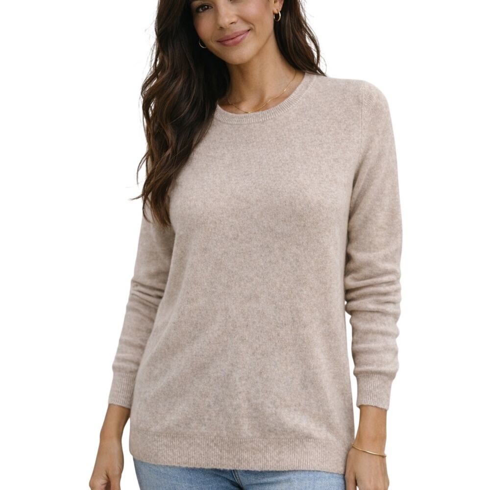 C by Bloomingdale’s Cashmere Sweater L Gray Minimalist Quiet Luxury Soft Knit